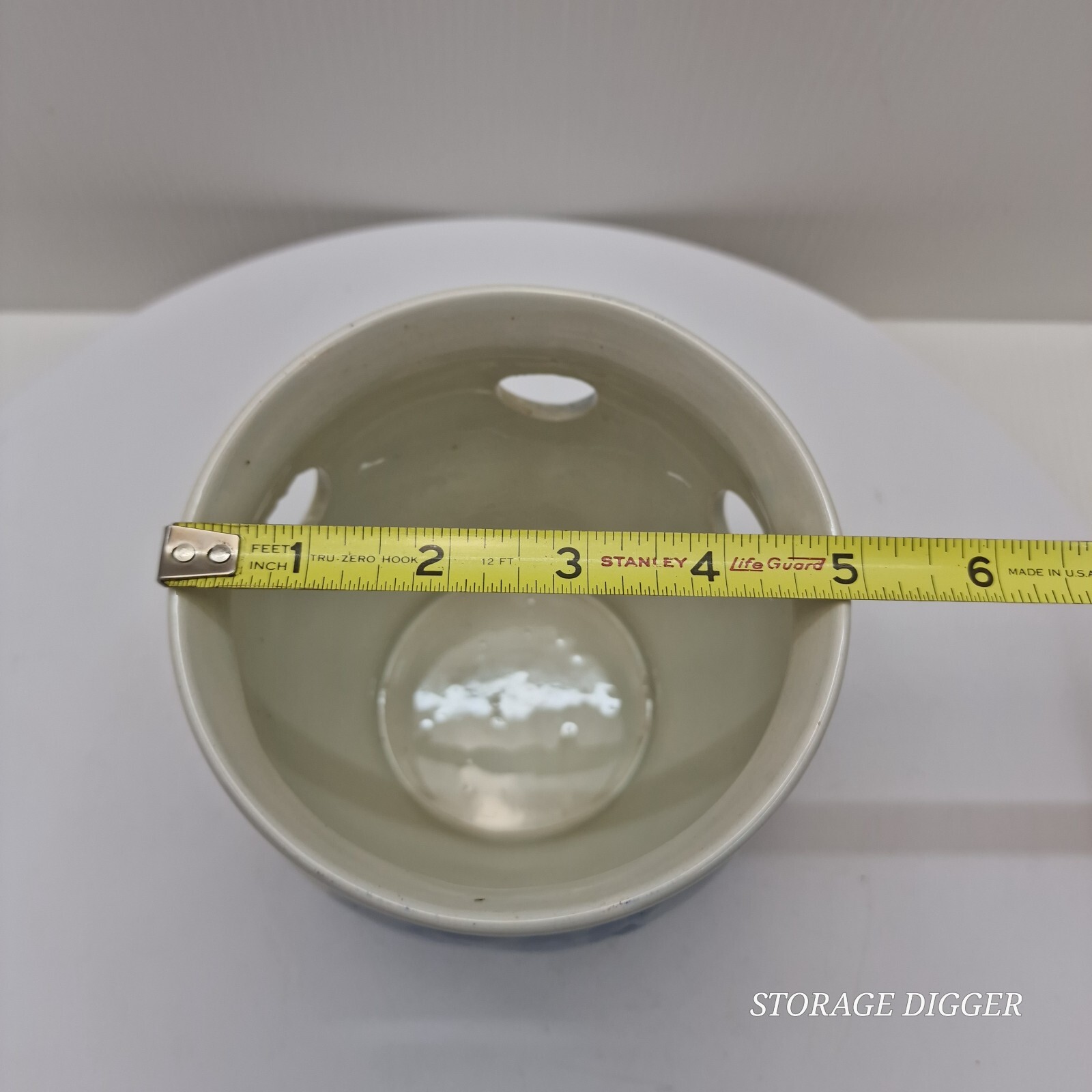 VTG Delft Blauw Crocus Bowl/Bulb Planter Hand Painted Windmill Sailboat Holland