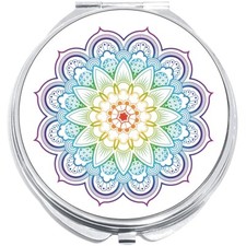 Rainbow Mandala Compact with Mirrors - Perfect for your Pocket or Purse