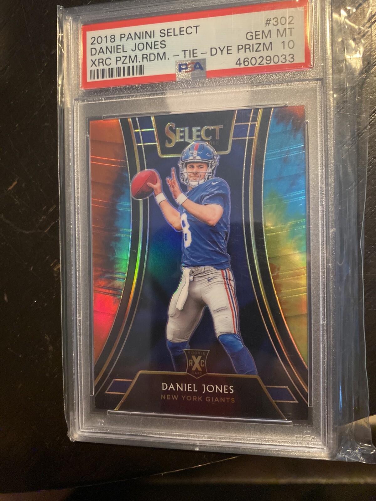 2018 2019 Select Daniel Jones XRC TIE DYE Prizm /25 Rookie RC #302 PSA 10 !WOW!!