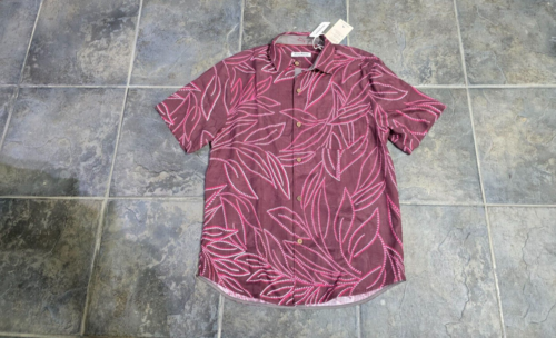 Tommy Bahama IslandZone Casa Grande Button Up Shirt BBQ Red Silk Blend medium