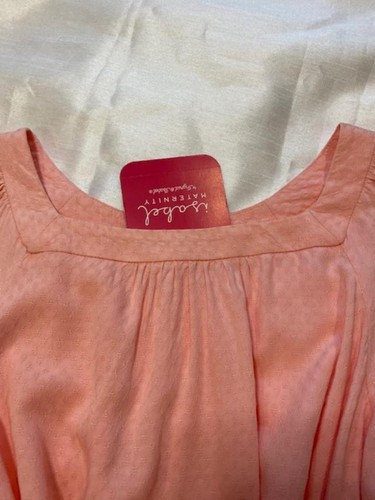 INGRID & ISABEL MATERNITY MELON ORANGE TOP WITH ABOVE BELLY TIE SIZE XS - Picture 4 of 5