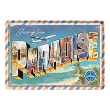 Mini-Blechschild, Blechpostkarte 10x14cm - Pan Am - Paradise