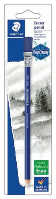 Eraser Pencil With Brush White Blue 1 Count pack Of 1