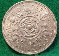 1966 Elizabeth II Two Shillings Coin