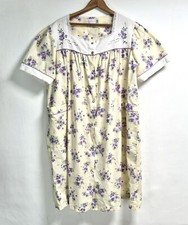 Vintage Moon Dance Housecoat Dress Robe Pearl Snap Granny Cottagecore Floral L