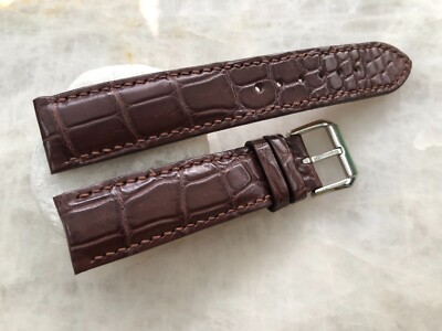 20mm/18mm Brown Alligator Crocodile Embossed Leather Watch Strap Band