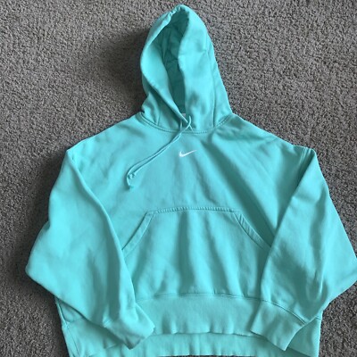Nike Womens Hoodie Mint Green Size Small Center Check Swoosh