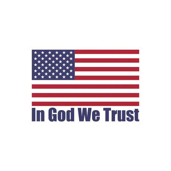 USA Flag Sticker with In God We Trust Motto
