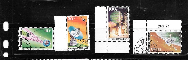 TOGO SC#C277-8 ,878-9 1974 SPACE/COMMUNICATION TOPICALS CTO USED XF STAMP SET
