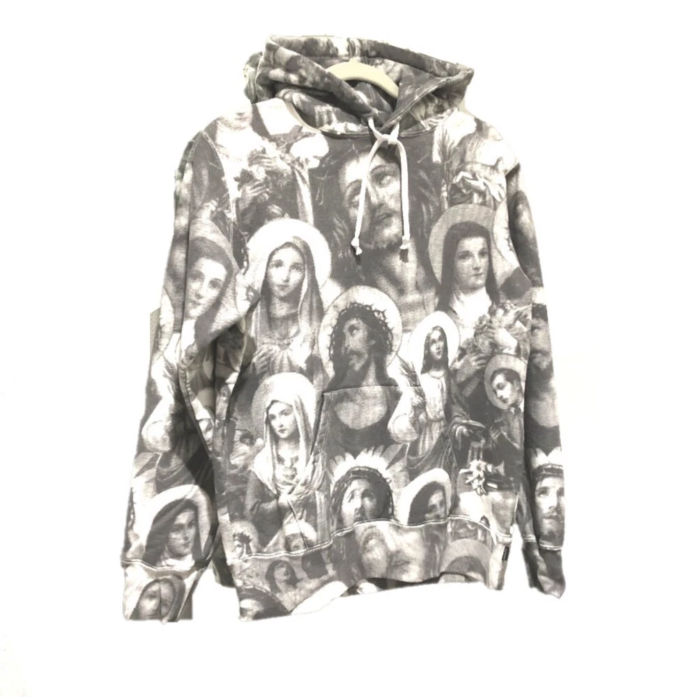 Sweat à capuche parka gris foncé NON UTILISÉ SUPREME 18AW Jésus et Marie