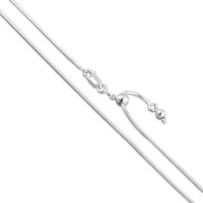 .925 Sterling Silver 1mm Snake Chain Fully Adjustable B9