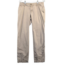 Eddie Bauer Legendwash Women's Curvy Fit Straight Leg Pants Brown 8 Flat Front