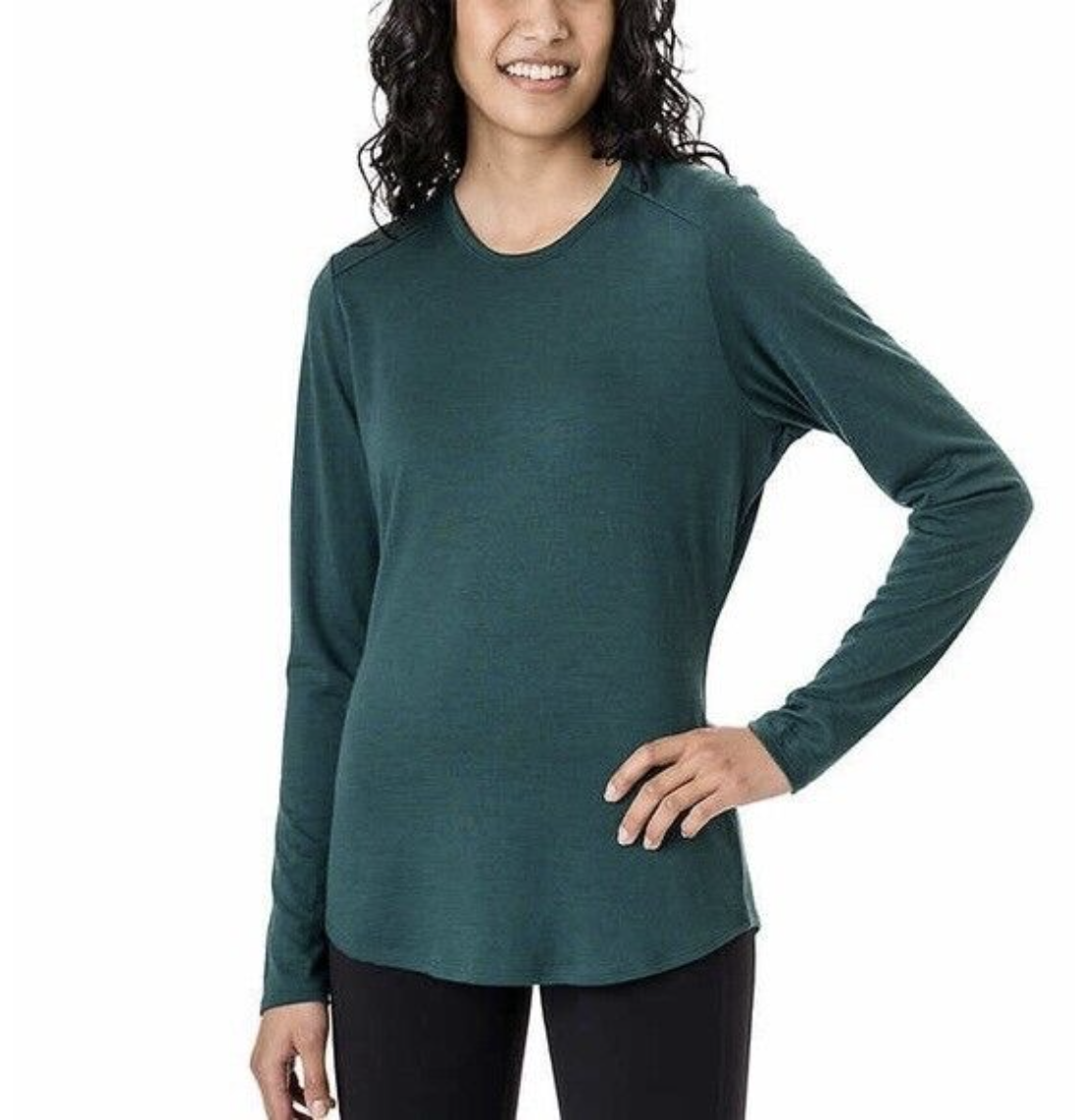 Segments Women's Merino Wool Long Sleeve Top Shirt Deep Teal NWT