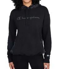 NEW Champion Women's Color Block Logo Print Pullover Hoodie Size Small