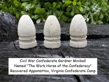 1 Old Rare Vintage Antique Civil War Relic Confederate Gardner Bullet Appomattox
