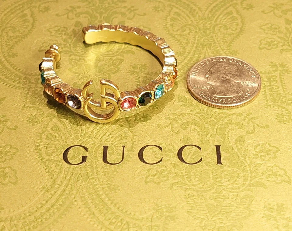 GUCCI GG CRYSTAL HOOP EARRINGS - Box & Dust Pouch Included - Image 3 of 3