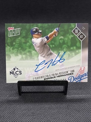 Topps 2017 Now NLCS Green Autograph Enrique Hernandez #794A Dodgers /199