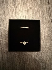 Beaverbrook Platinum and Diamond set wedding rings size L