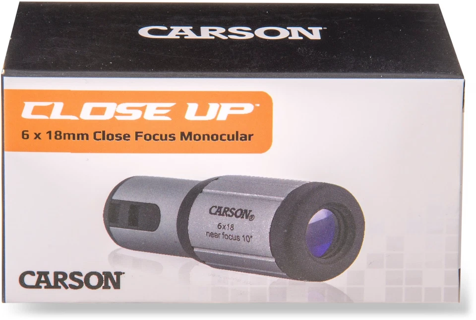 Carson CloseUp 6x18 Close-Focus Portable Monocular, Gray/Black CF-618 - Image 4 of 4