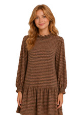 52Seven Brown Mock Neck Hacci Sweater Dress size Medium NWT