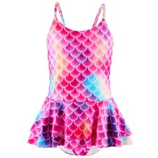 Girls' Mermaid Swimwear Summer with Skirt Pink 9 Years