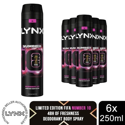 Lynx FIFA Number 10 Limited Edition Deodorant 6er Pack 250ml Anti Transpirant Spray