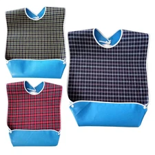 Adult Bibs For Eating Washable Reusable Clothing Protector Adjustable Closure