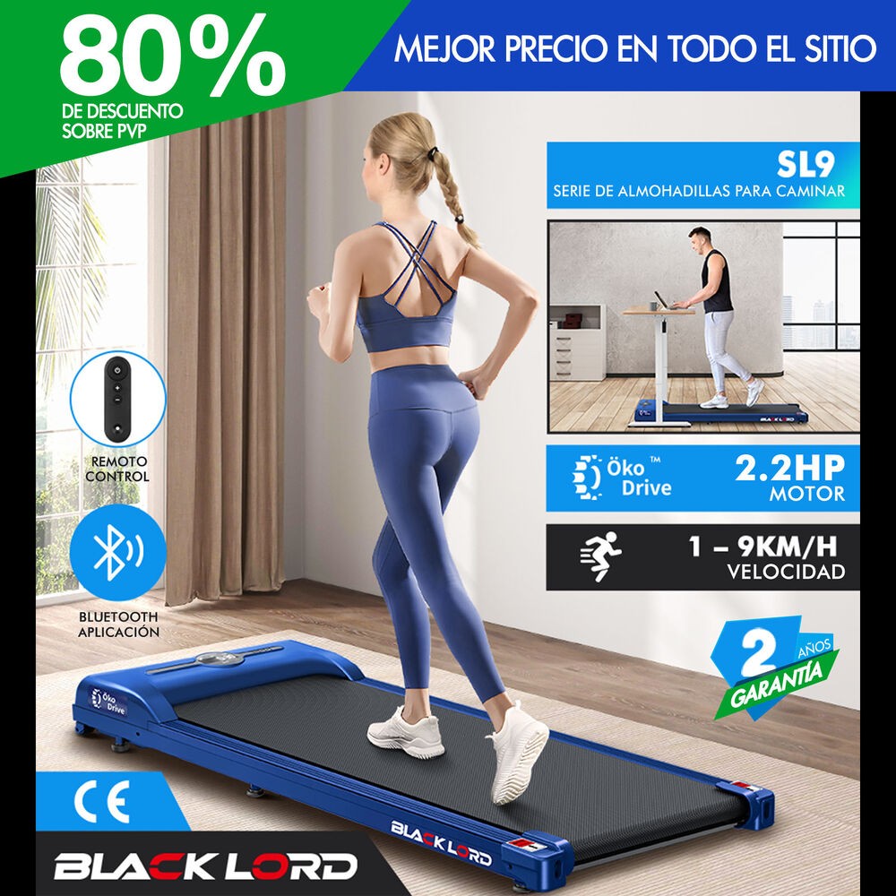 BLACK LORD Cinta de Correr Eléctrica Andador Casa Gimnasio Mando a Distancia