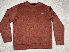 Burton Sweatshirt Mens Large Red Oak Crew Fleece Pullover Thumbholes Pocket