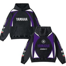 Retro Alpha Yamaha Racing Washed Hoodie MotorGP World Champion Enthusiast Appare