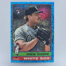 2025 Topps Heritage Drew Thorpe #334 Light Blue Sparkle Refractor RC White Sox
