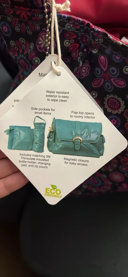 Kalencom Diaper Bag Purple Geometric Bottle Bag Zipper Bag 16x6x12 NWT - Image 4 of 4