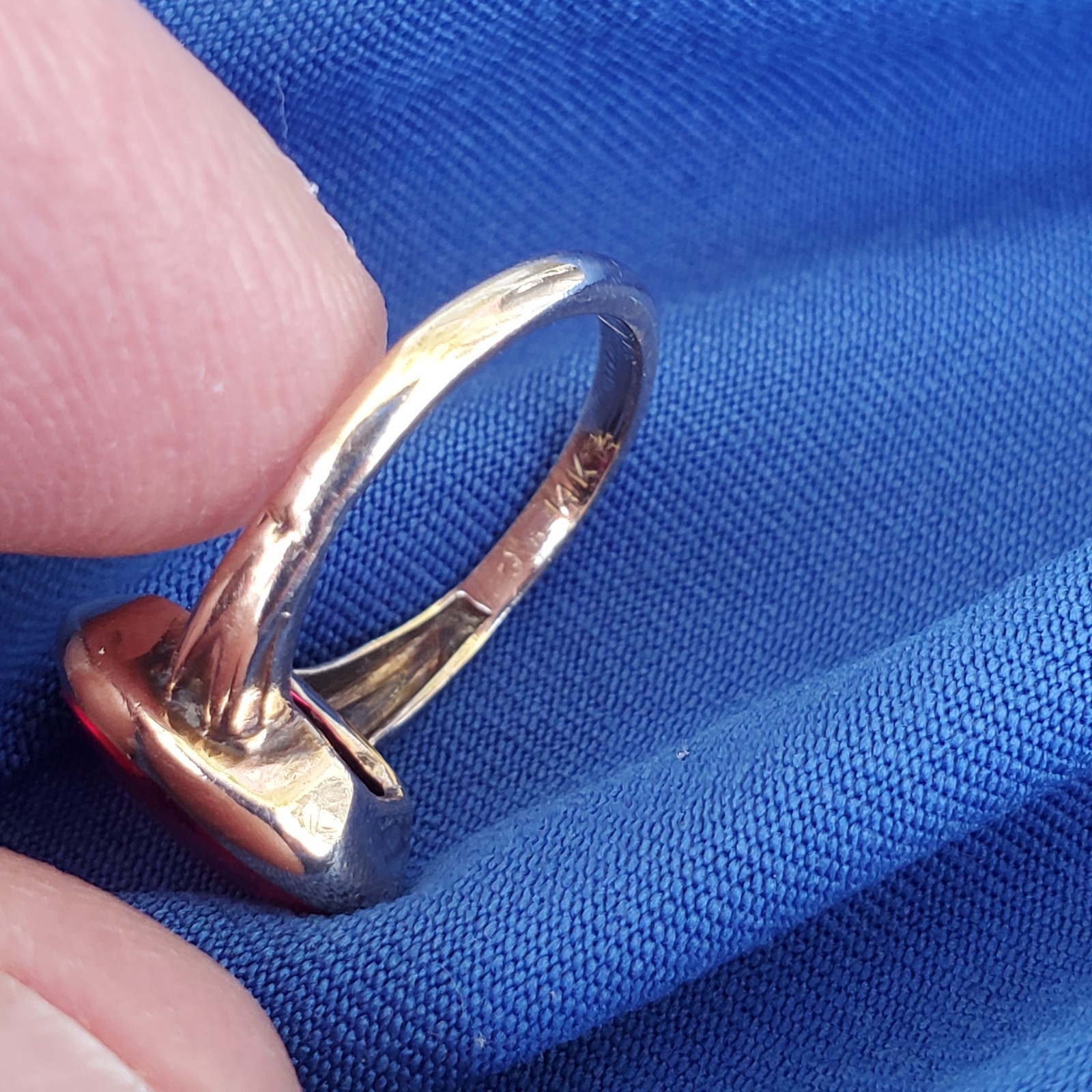 Vintage Deco Lab Created Ruby Solid 14k Rose Gold… - image 8