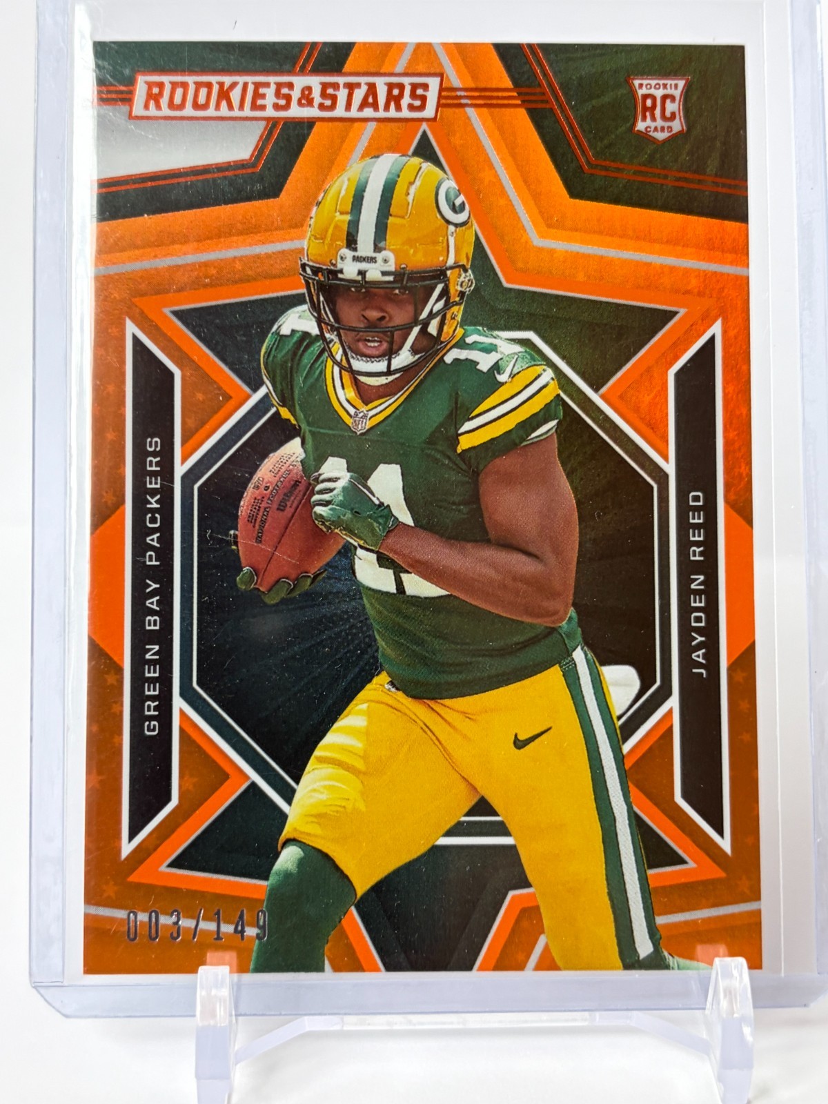 Jayden Reed 2023 Panini Rookies & Stars #153 Orange /149 (RC) Packers