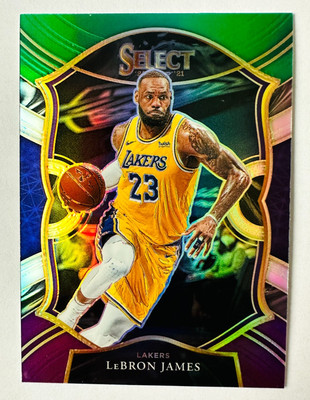 2020-21 Panini Select LeBron James Tri Color Prizm Card #23 Concourse Lakers!