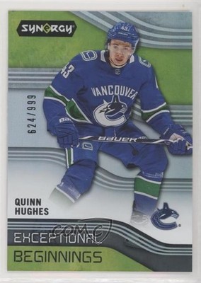 2019 Upper Deck Synergy Exceptional Beginnings /999 Quinn Hughes Rookie RC 1jp0