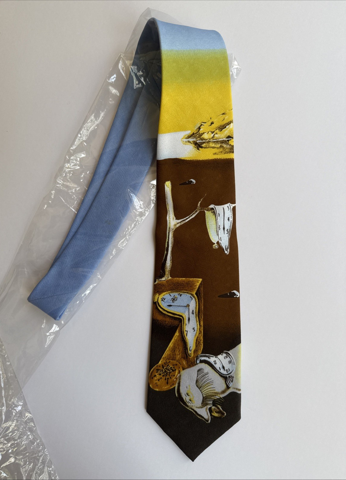 NEW Ralph Marlin Time Warp Necktie Melting Clocks Ants Salvador Dali 1994