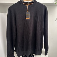 Image of Hugo Boss Men's Kanovano Cotton Jumper Black large New With Tags