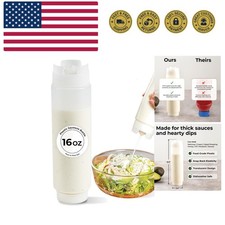 16oz. FIFO Inverted Plastic Squeeze Bottle with Refill and Dispensing Lids - ...