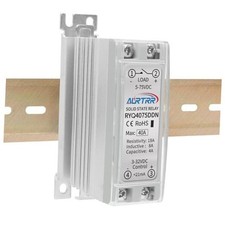 Solid State Relay 40a din Rail with heatsink,Input:3V small DC to DC 40A