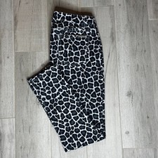 Michael Kors Black Gray White Leopard Jeans Sz 6 Stretch Statement Pants NWT