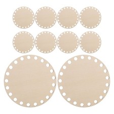 10 Pcs Hand-woven Basket Bottom Wooden Crochet Base Circle Weaving Supplies