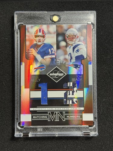 2006 Leaf Limited #1/25 First 1/1 Print Tom Brady Jim Kelly GU Patch Team Logo