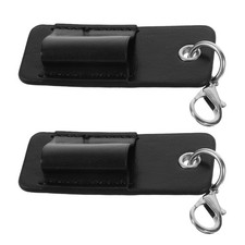 2pcs Pen Holder For Lanyard PU Anti-Lost Lanyard Pen Clip Retractable Pencil