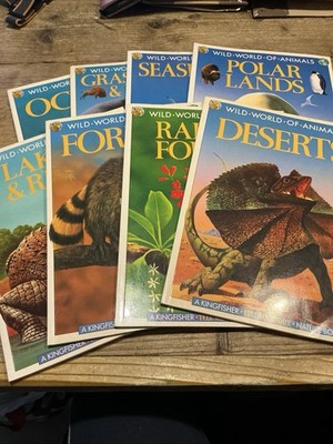 Wild World of Animals  X8 Books OCEANS + Grasslands & Prairies + Forests 1991 -