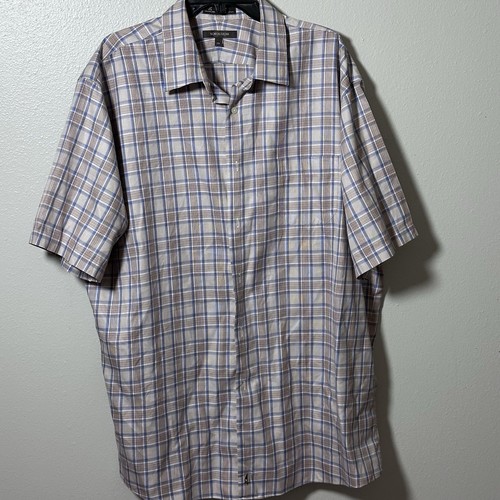 Nordstrom Men Smartcare Plaid Beige/Tan Button Down Shirt Wrinkle Free size XXL - Picture 3 of 8