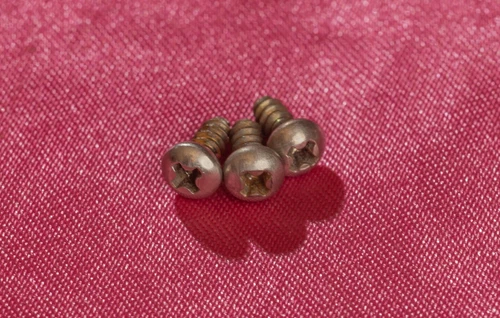 CS Spec Medium Aged Nickel Plated Truss Rod Cover Screws (3x) For Gibson Guitars
