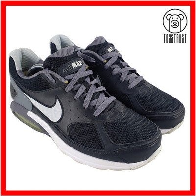 Nike Air Max Faze Herren Sneaker UK 8 / 42,5 Leder Schwarz Grau Turnschuhe 488127 V
