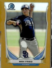 2014 Bowman Chrome Gold Refractor Max Fried Serial #21/50 Card #CTP-8