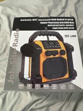 Bingxue Jobsite Radio Bluetooth Speaker, 30W IPX 66 Waterproof FM Clock Radio Po